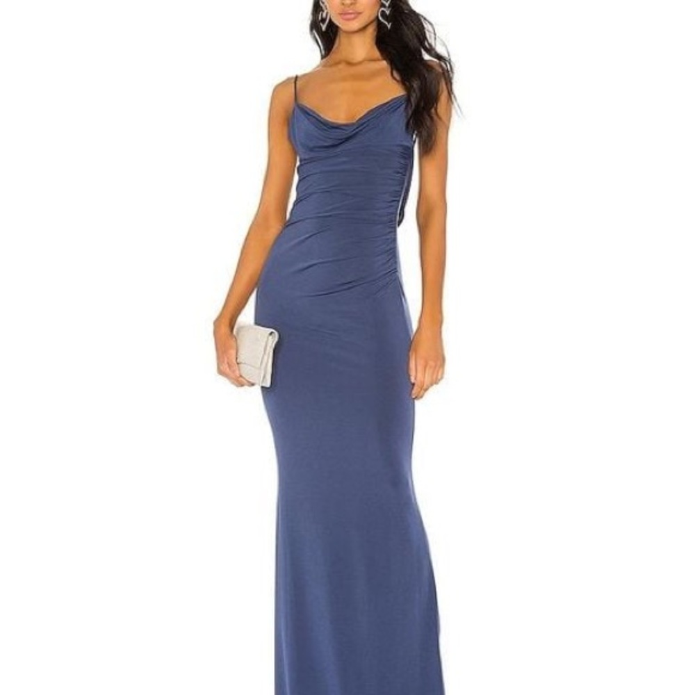 Katie May Surreal Evening Gown with Open Back - Navy